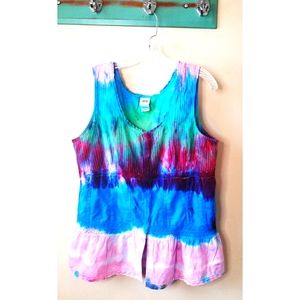 Bright one of a kind tie dye tank top XL